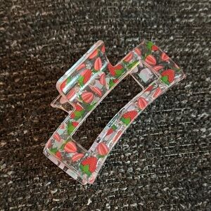 New Strawberry Print Hair Clip